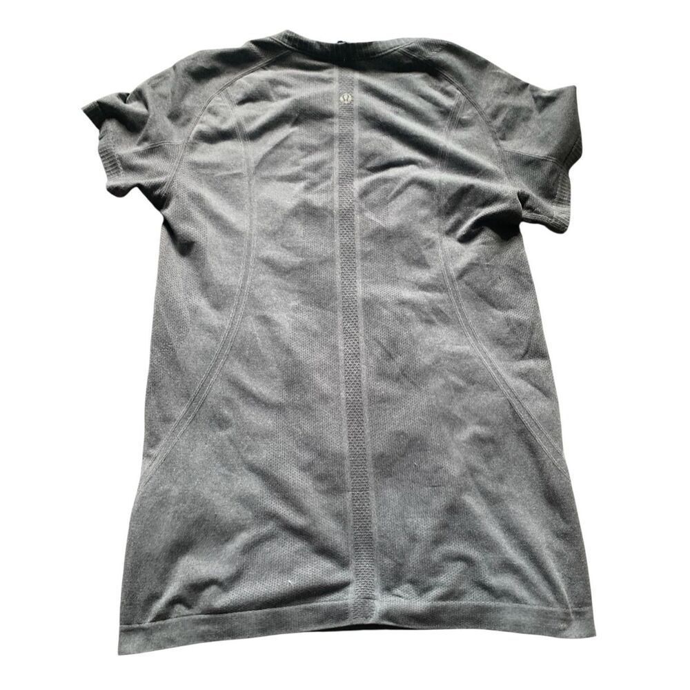 LULULEMON SWIFTLY CREW gray SHORT SLEEVE SEAMLESS T SHIRT TOP sz 10